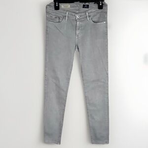 AG Adriano Goldschmied Gray Denim Stevie Ankle Zip Slim Straight Leg Jeans 27R